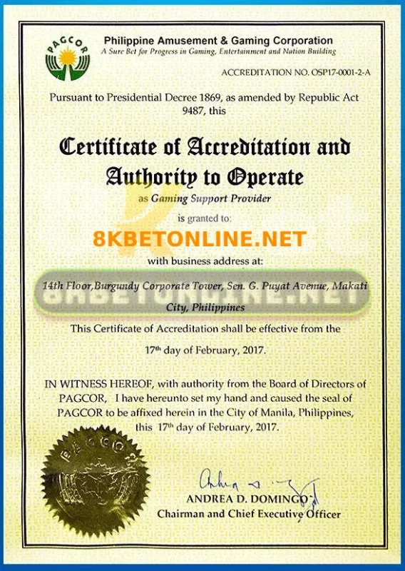 pagcor license 8kbet